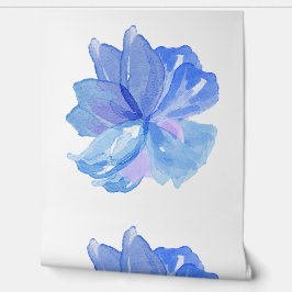 Papel Pintado Elegante acuarela floral azul