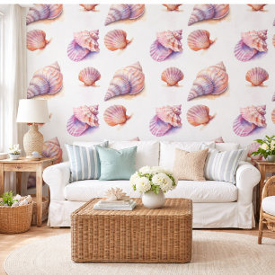 Papel Pintado Elegante Beach Wedding Seashells Perlas Náuticas