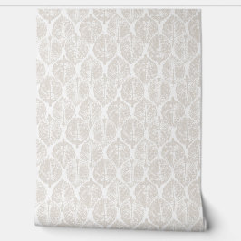 Papel Pintado Elegante Beige Moderno Hidrangea Botánica Moderna