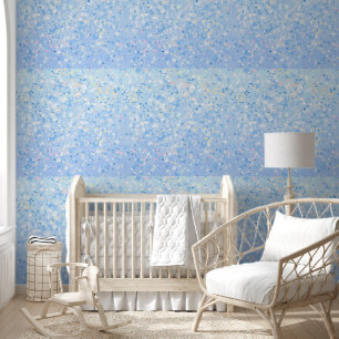Papel Pintado Elegante blanco azul