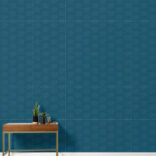 Papel Pintado Elegante Blue Turquoise & Copper Floral Lotus