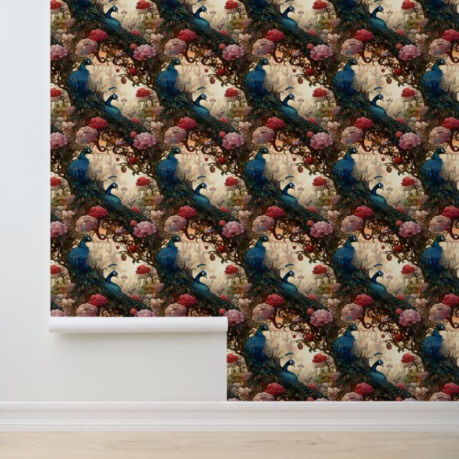 Papel Pintado Elegante Boho Peacock victoriano (Solicitud)