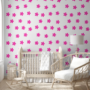 Papel Pintado Elegante Botánico Pintado a Mano con Acuarela Rosa