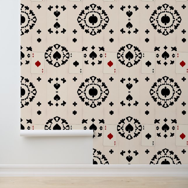 Papel Pintado Elegante Casino Royale: Tarjeta de juego Ace & Kin (Solicitud)