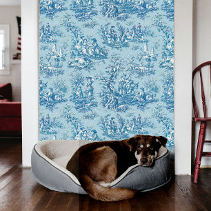 Papel Pintado Elegante Clásico Vintage Patrón Azul Turquesa