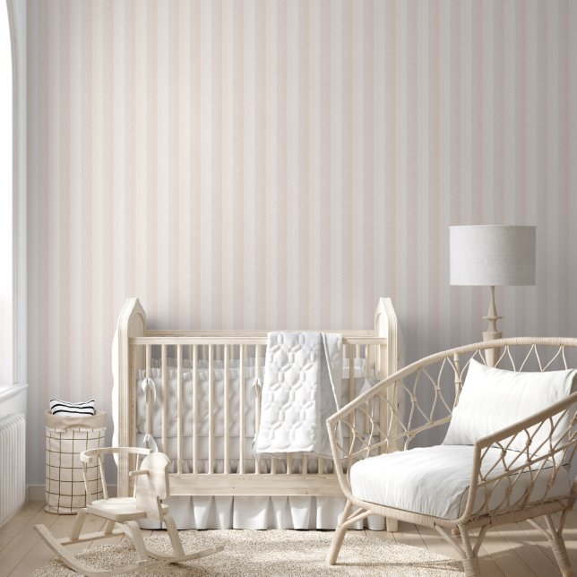 Papel Pintado Elegante Cream Herringbone Zig Zag (Niños)
