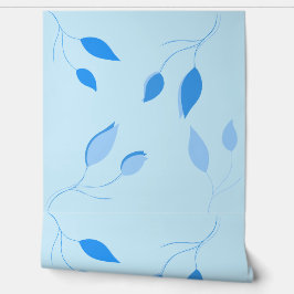 Papel Pintado Elegante decoración mural azul botánico de pelar y