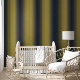 Papel Pintado Elegante delgado oro y franjas verticales azul de 