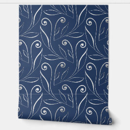 Papel Pintado Elegante Elegante Elegante Foliage & Swirls Plata