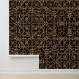 Papel Pintado Elegante estilo Retro Geométrico Deco Marrón
