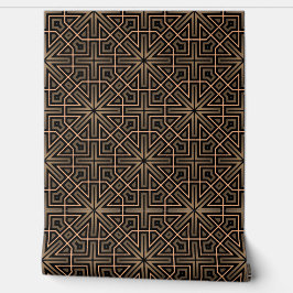 Papel Pintado Elegante estilo Retro Geométrico Deco Marrón