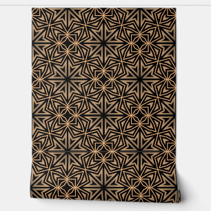 Papel Pintado Elegante estilo Retro Geométrico Deco Marrón