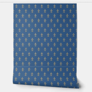 Papel Pintado Elegante Fleur de Lis French Gold