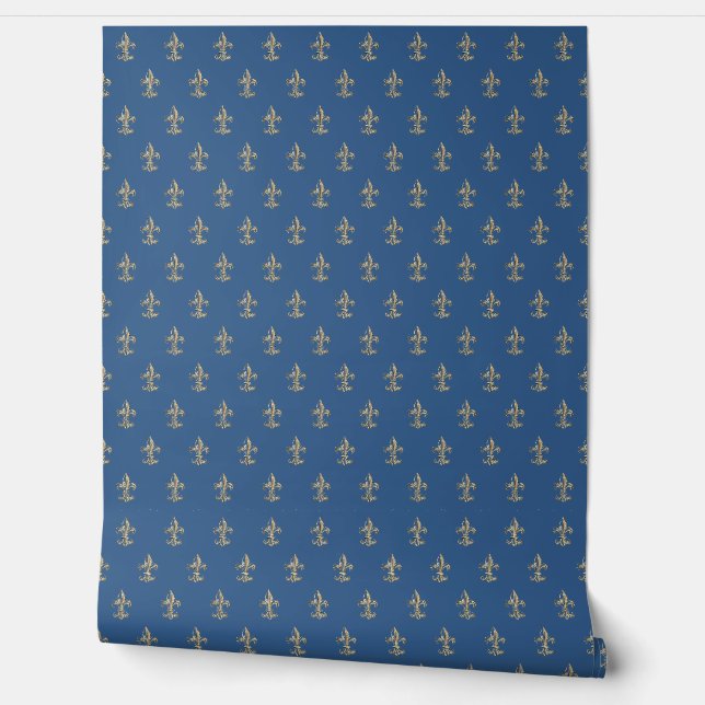 Papel Pintado Elegante Fleur de Lis French Gold (Desenrollar)