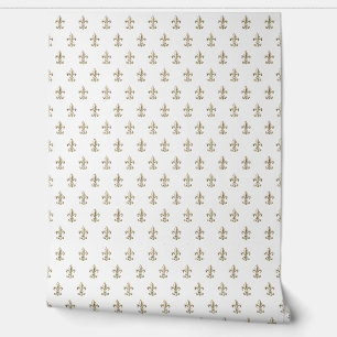 Papel Pintado Elegante Fleur de Lis French Gold
