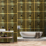 Papel Pintado Elegante glamouroso oro negro art deco efecto 3d<br><div class="desc">Extravagante,  elegante y glamuroso papel pintado en blanco y negro y dorado con grandes cuadrados de oro brillantes y intrincadamente ligados para producir una fascinante ilusión 3D. El color de fondo se puede cambiar individualmente según sus propias preferencias. El fondo de pantalla también puede utilizarse como borde.</div>