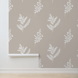 Papel Pintado Elegante granja Neutral de flores silvestres botán