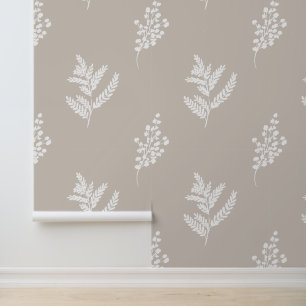 Papel Pintado Elegante granja Neutral de flores silvestres botán