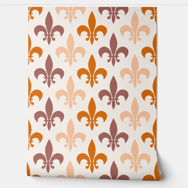 Papel Pintado Elegante Mardi Gras Orang & Peach (Desenrollar)