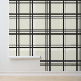 Papel Pintado Elegante marfil blanco con grilletes negro de carb