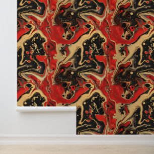 Papel Pintado Elegante mármol negro dorado