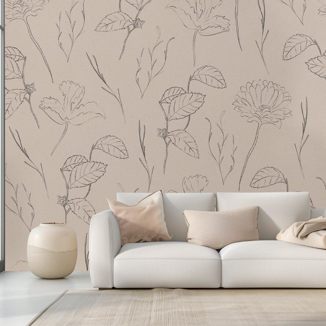 Papel Pintado Elegante Marrón Floral (Subido por el creador)