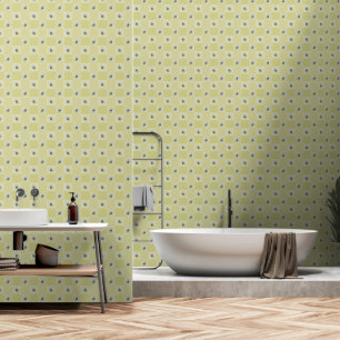 Papel Pintado Elegante Mist Verde Amarillo Flores de margarita P