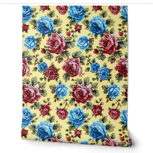 Papel Pintado Elegante Moda Colorido Patrón Rústico Floral