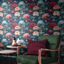 Elegante Moody Modern Lotus Flower Pattern