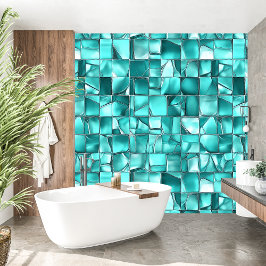 Papel Pintado Elegante mosaico etéreo sereno Turquesa