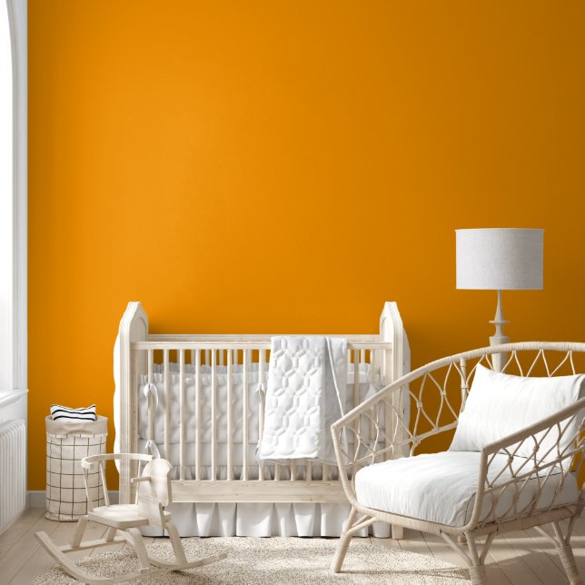 Papel Pintado Elegante Naranja brillante color sólido (Niños)
