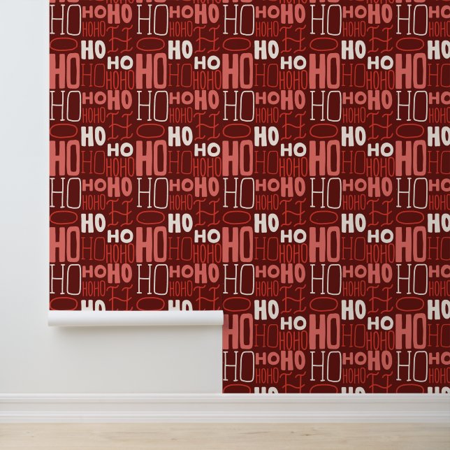 Papel Pintado Elegante Navidad de vacaciones Ho Ho Ho Ho Ho Typo (Solicitud)