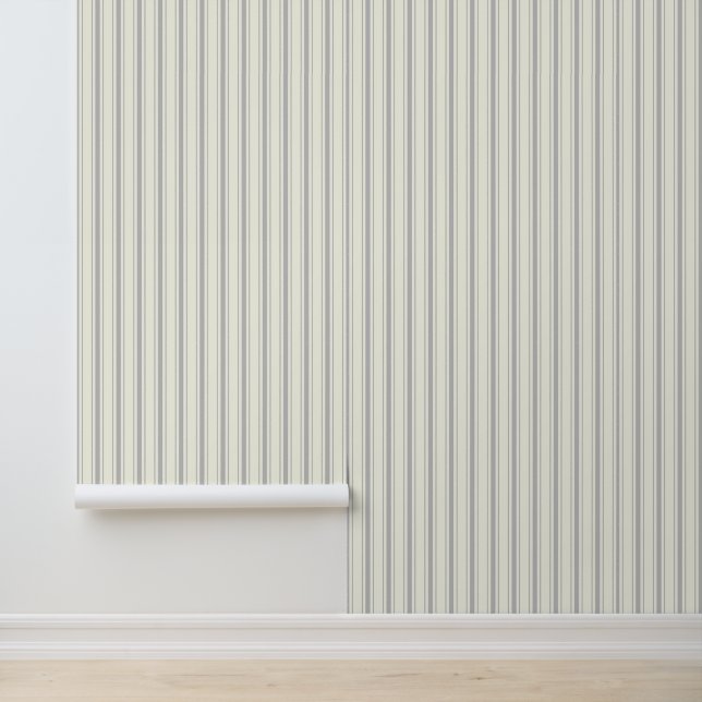 Papel Pintado Elegante Neutral Gris Blanco franco franjas (Solicitud)