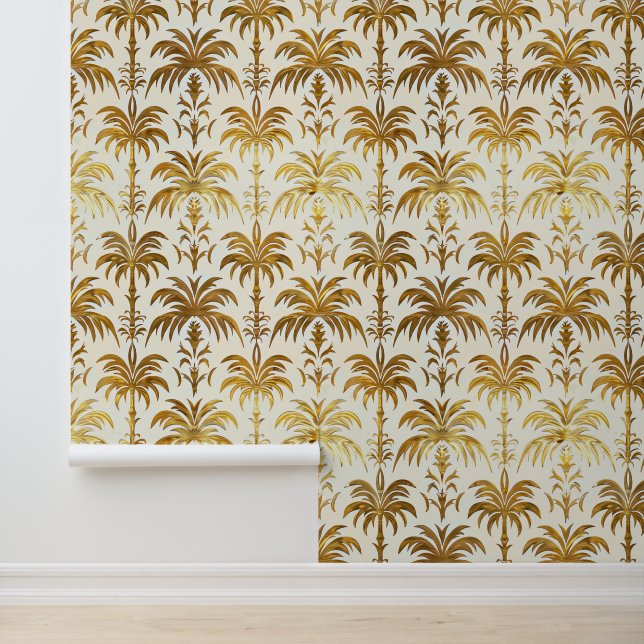 Papel Pintado Elegante palo de árbol de palma dorada y palo (Solicitud)