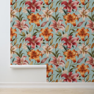 Papel Pintado Elegante palo y perla floral botánica