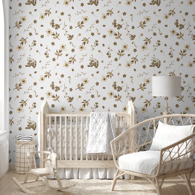 Papel Pintado Elegante patrón bórico vintage beige (Niños)