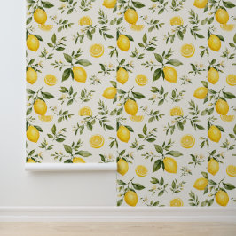 Papel Pintado Elegante patrón botánico de flor de limón en acuar