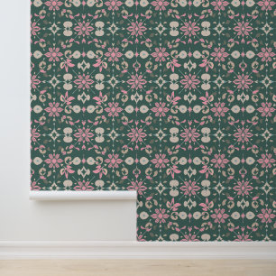 Papel Pintado Elegante patrón de floral y hoja