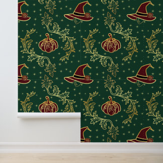 Papel Pintado Elegante patrón de Halloween caprichosamente brujo