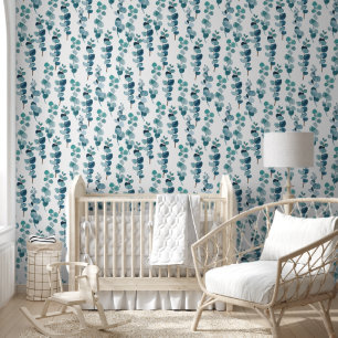 Papel Pintado Elegante patrón de hojas verdes botánicas