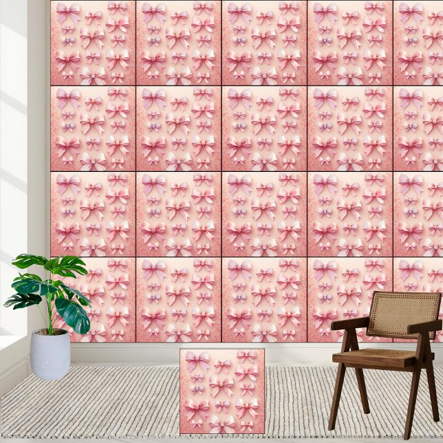 Papel Pintado Elegante patrón de lazos de acuarela rosa (Subido por el creador)