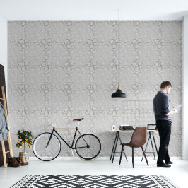 Papel Pintado Elegante patrón de textura gris rayado con círculo