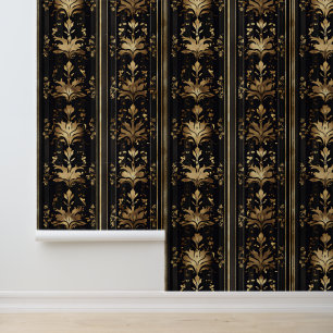 Papel Pintado Elegante patrón dorado oscuro