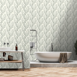Papel Pintado Elegante patrón floral boho minimalista crema salv