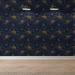 Papel Pintado Elegante patrón floral botánico real dorado azul<br><div class="desc">Obsesionada con un estilo boho pero que ansía un toque de minimalismo moderno. ¡No hay más que mirar este impresionante papel pintado de pelos y palos! Con un cautivador patrón botánico azul, este diseño se inspira en la elegancia del Art Deco, mezclando líneas depuradas y cautivadores florales para crear un...</div>