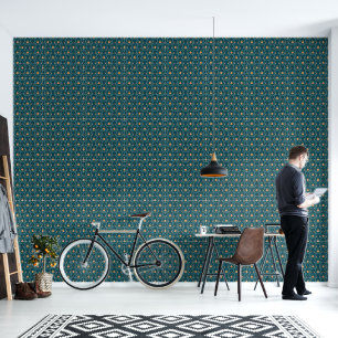 Papel Pintado Elegante patrón floral primavera verde