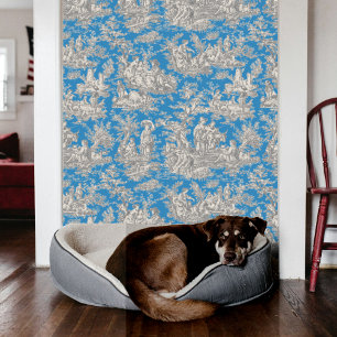 Papel Pintado Elegante patrón vintage azul turquesa