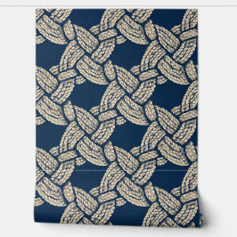 Papel Pintado Elegante patrón vintage de nudos azul marino