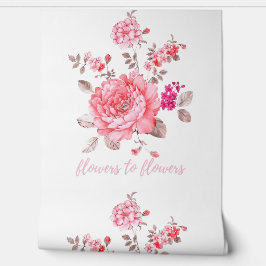Papel Pintado Elegante Peonía Rosa Vinilo Texturizado Floral