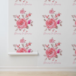 Papel Pintado Elegante Peonía Rosa Vinilo Texturizado Floral